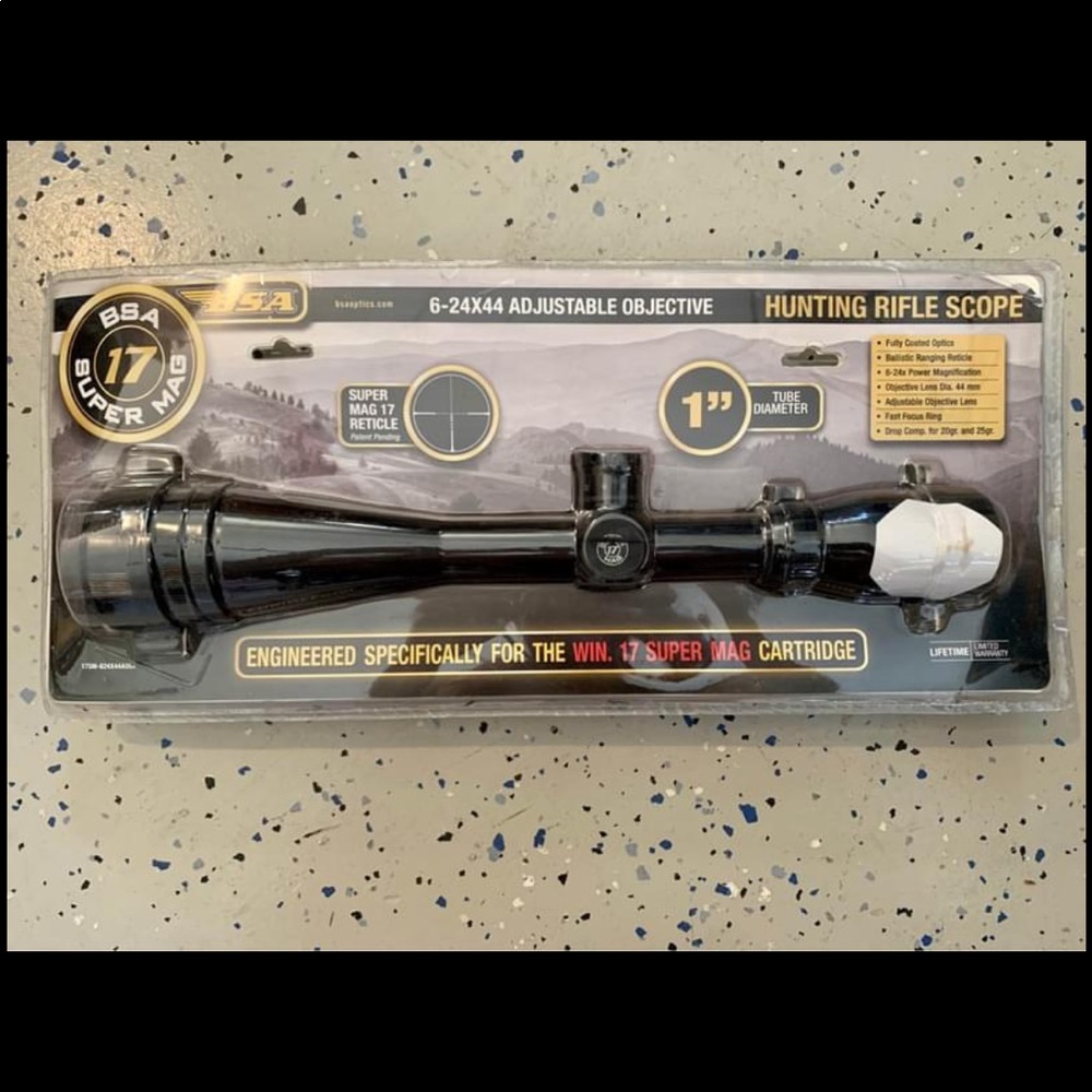 BSA Optics 6-24x44mm 17 Super Mag Rifle Scope (open packaging)